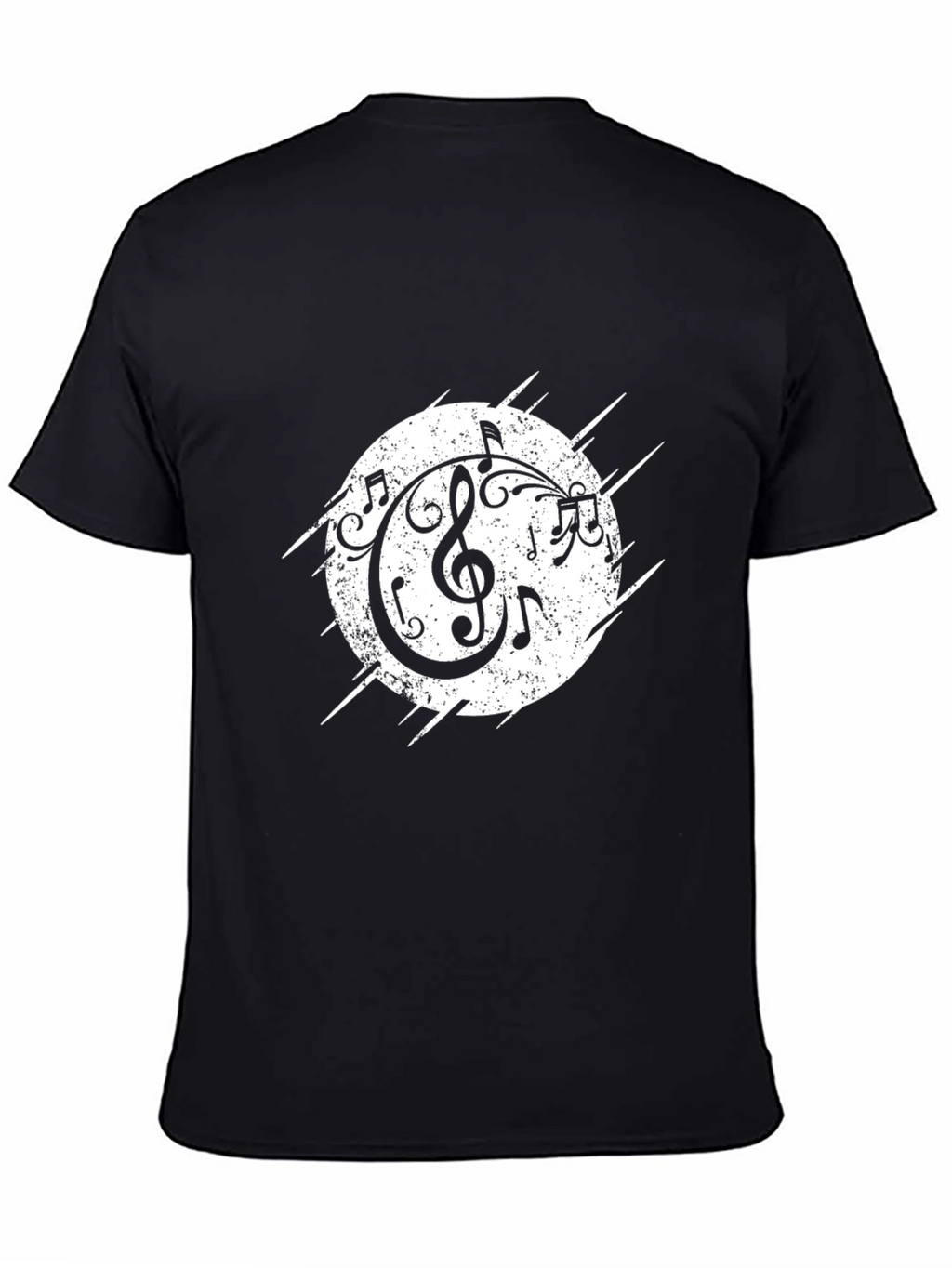 Musical Notes Graphic Black Tee