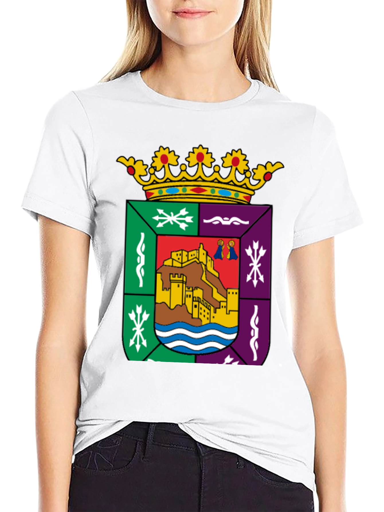 Cáceres Spain Coat of Arms Black T-Shirt