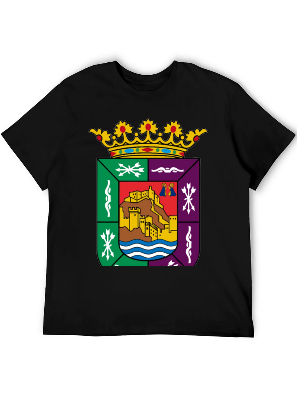 Cáceres Spain Coat of Arms Black T-Shirt