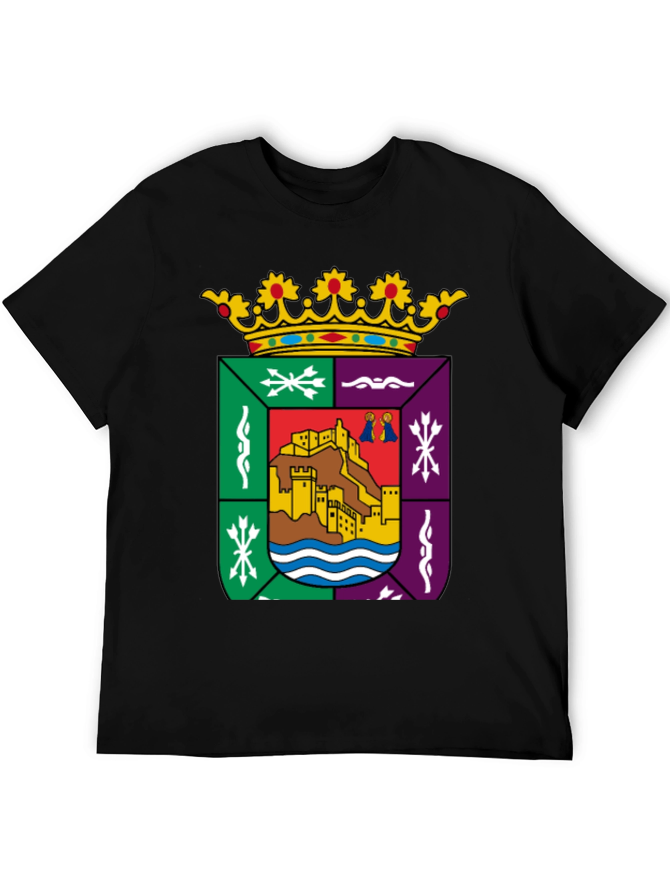 Cáceres Spain Coat of Arms Black T-Shirt