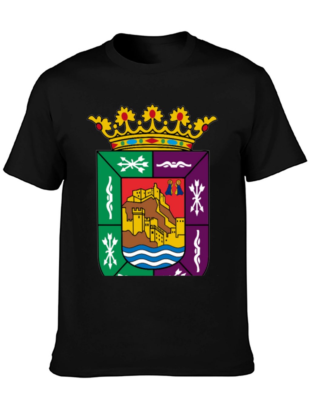 Cáceres Spain Coat of Arms Black T-Shirt