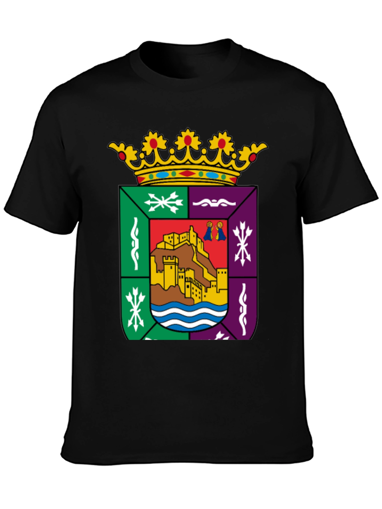 Cáceres Spain Coat of Arms Black T-Shirt
