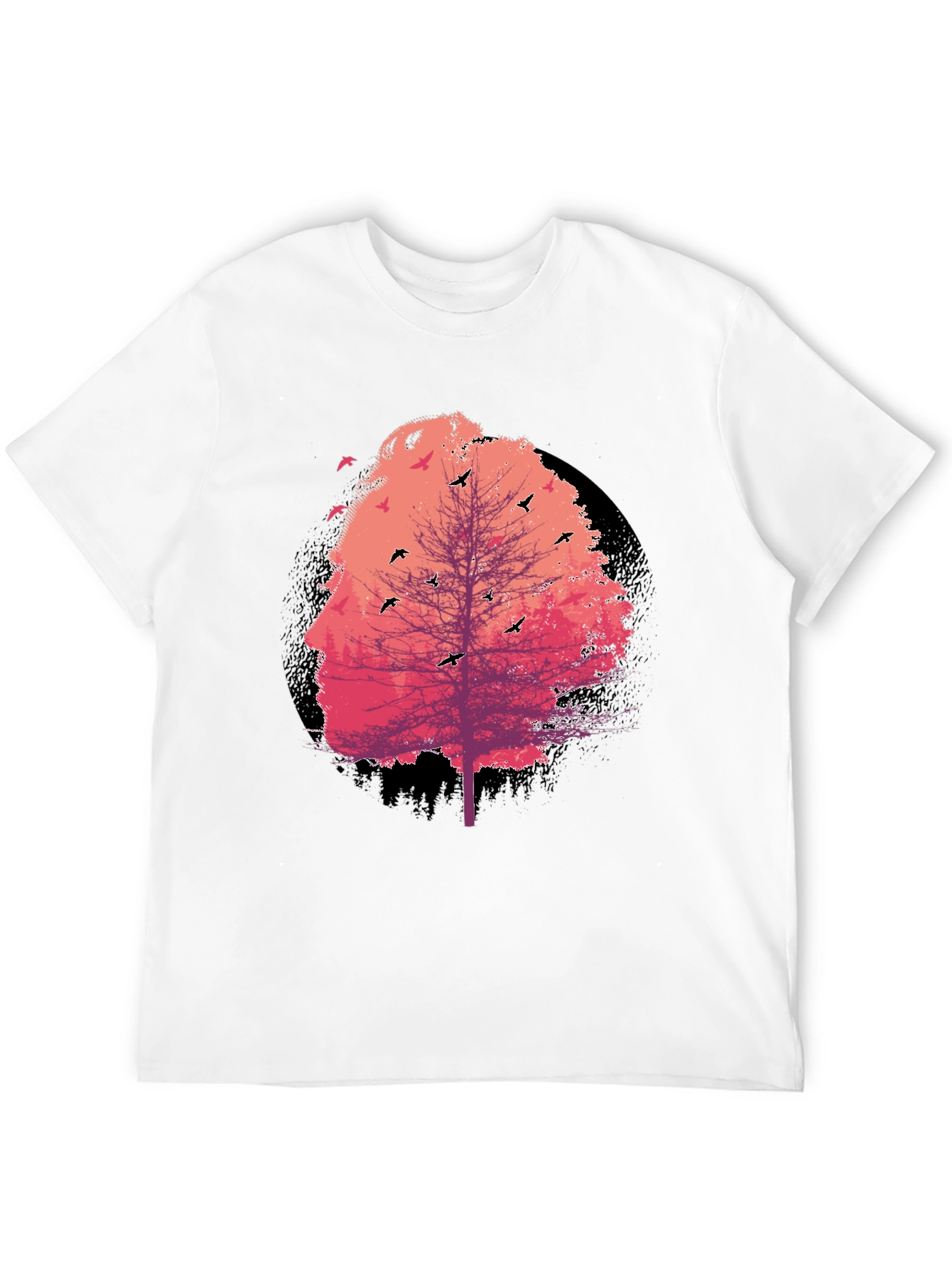 Nature Face Tree Black T-Shirt