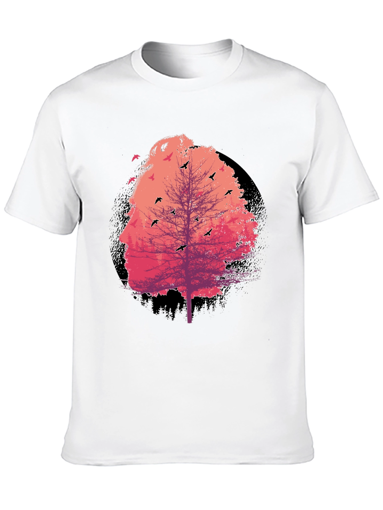 Nature Face Tree Black T-Shirt