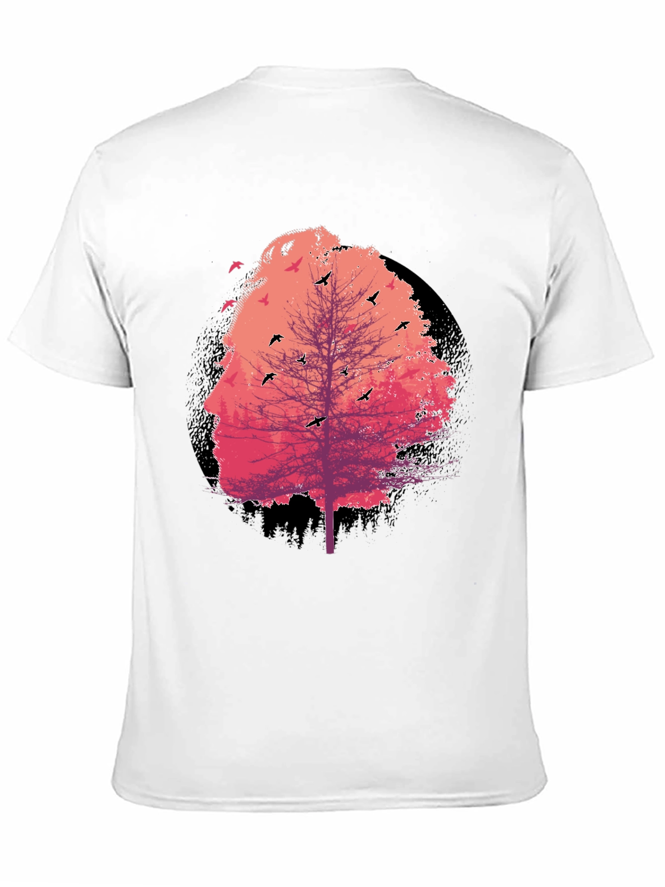 Nature Face Tree Black T-Shirt