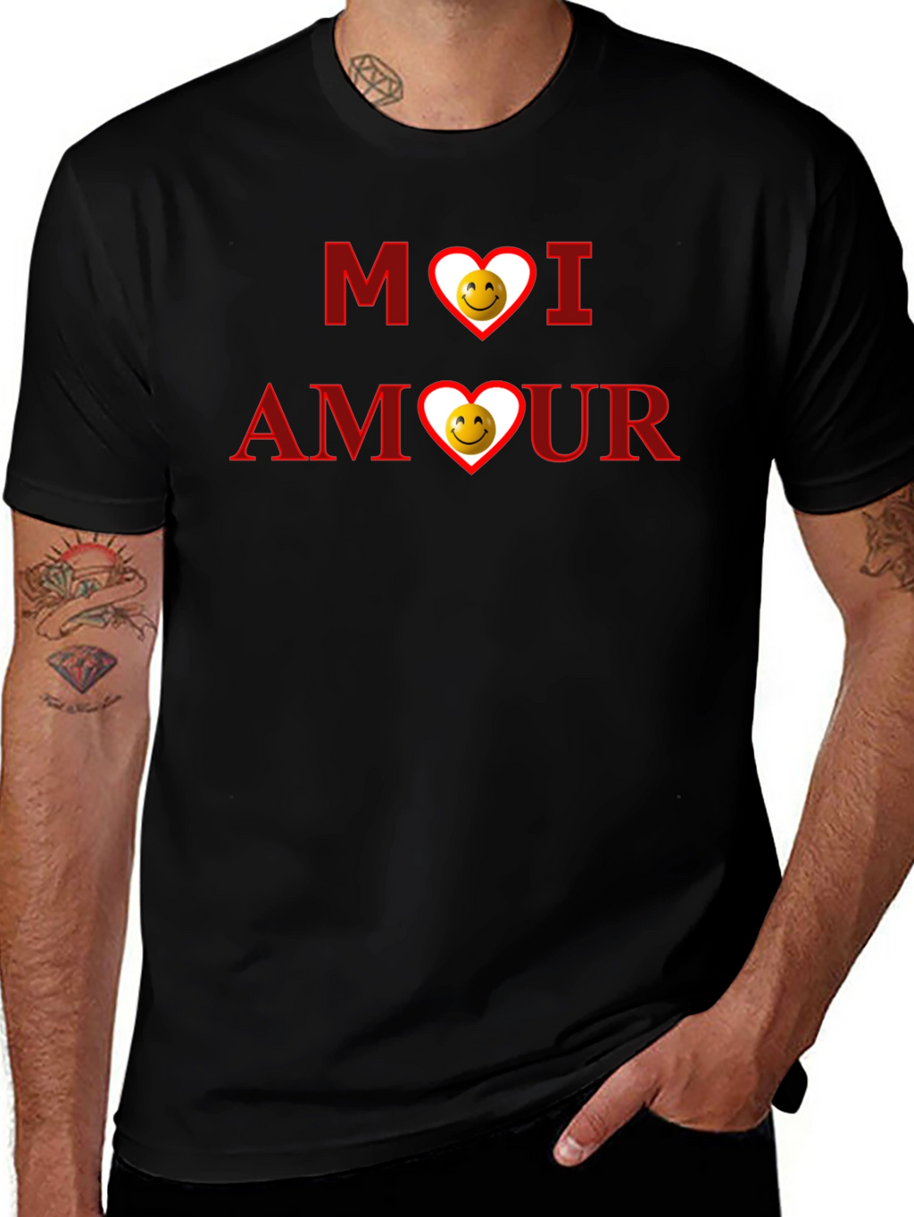 Moi Amour Graphic T-Shirt - Black