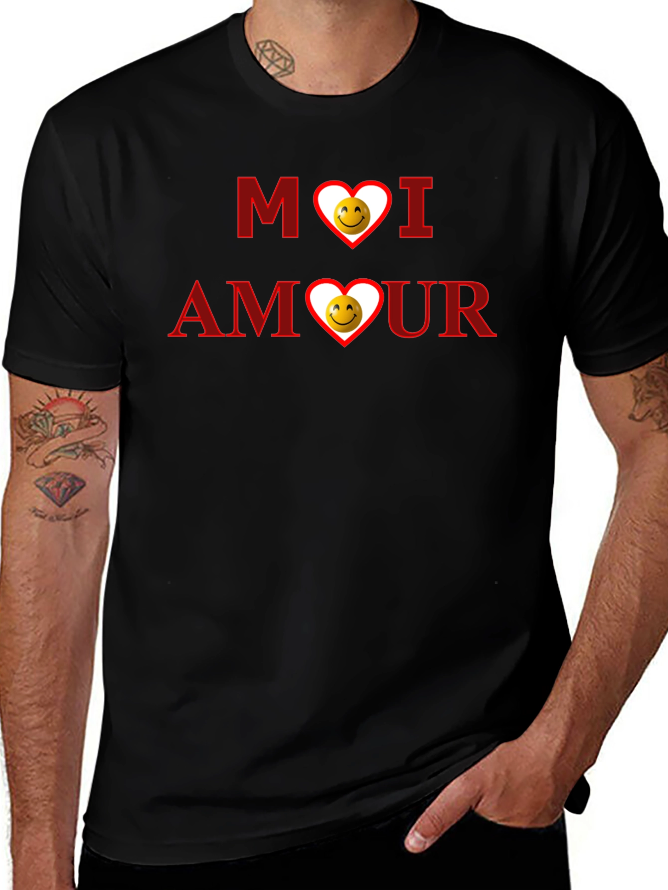 Moi Amour Graphic T-Shirt - Black