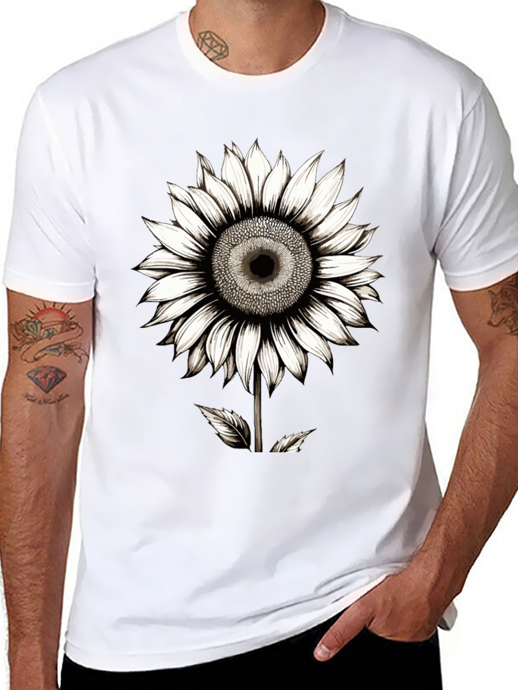Sunflower Graphic Black T-Shirt