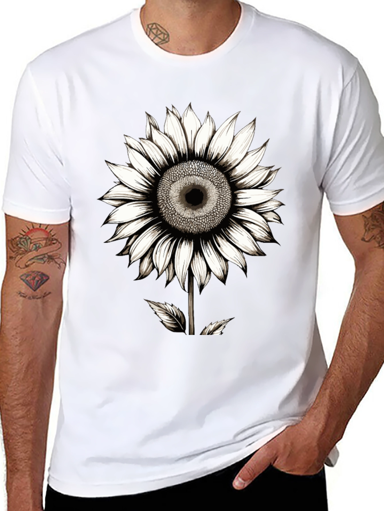 Sunflower Graphic Black T-Shirt