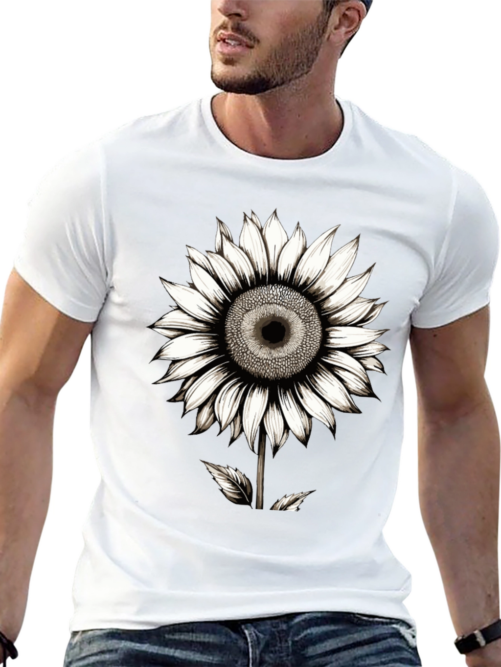 Sunflower Graphic Black T-Shirt