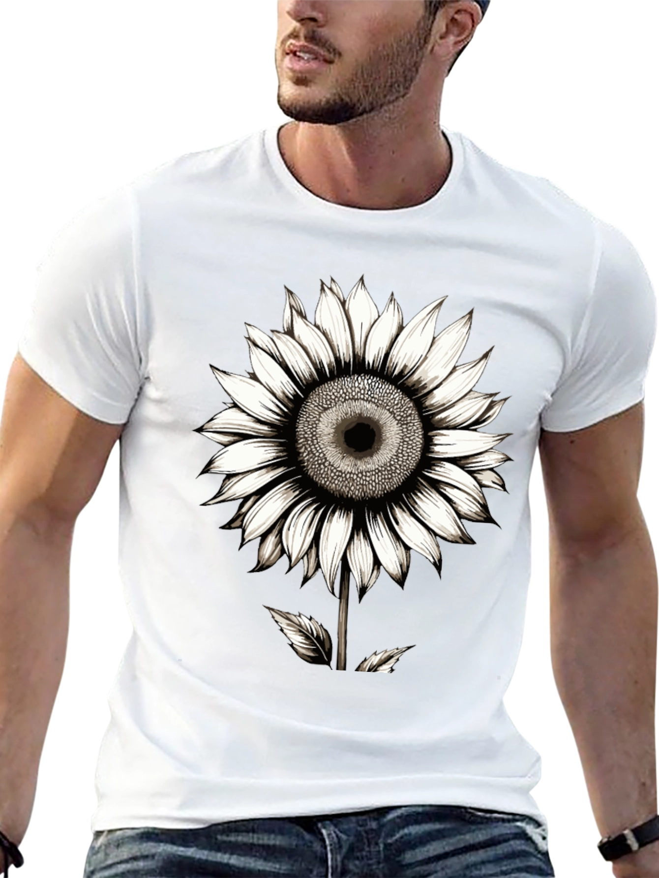 Sunflower Graphic Black T-Shirt