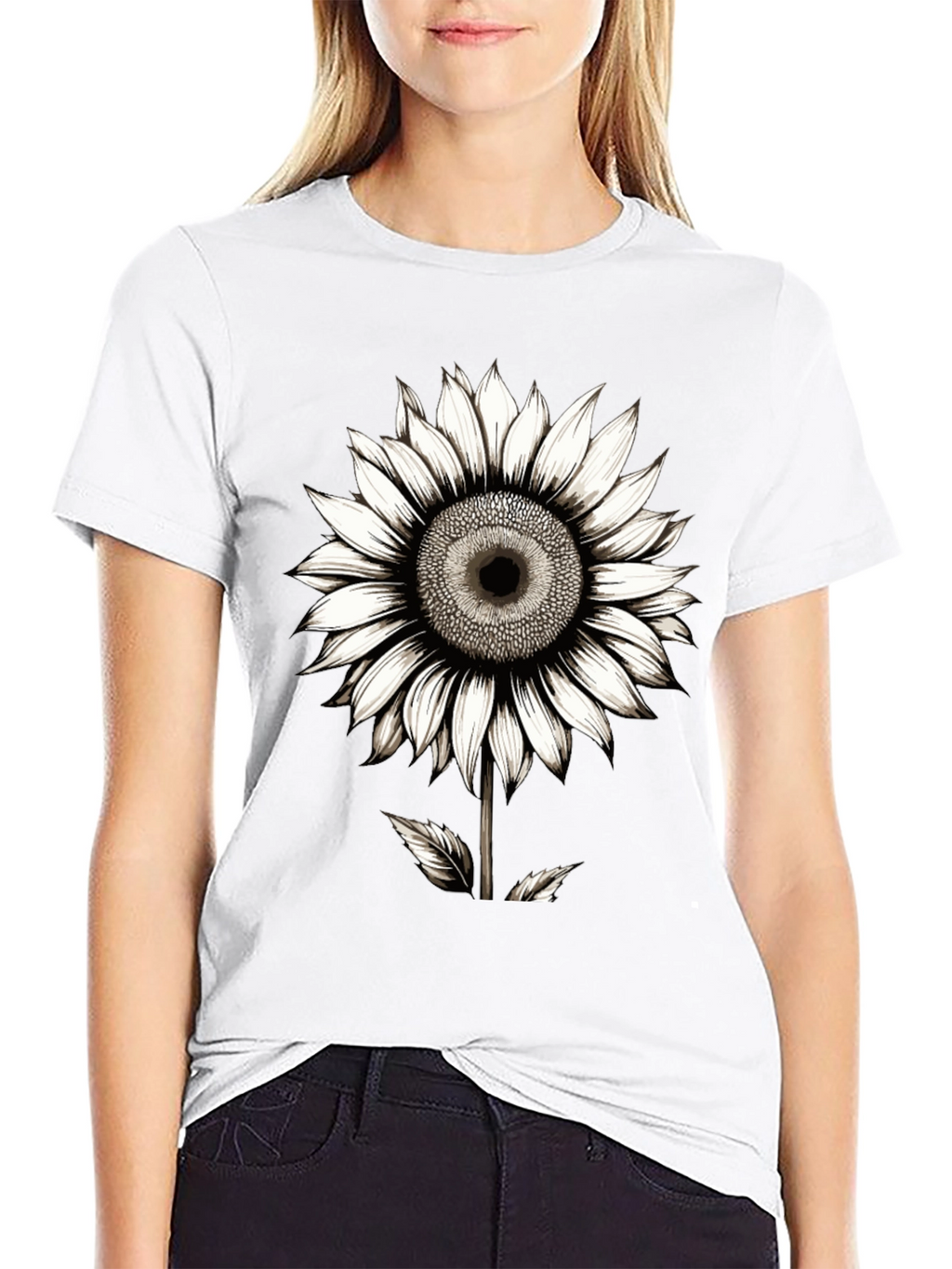 Sunflower Graphic Black T-Shirt