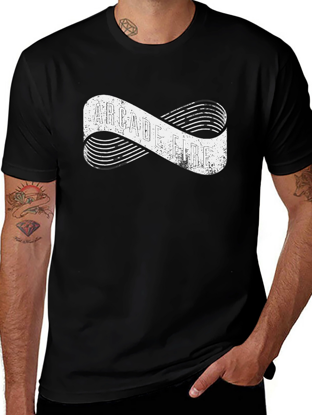 Arcade Fire Band T-Shirt - Infinity Symbol Graphic Tee