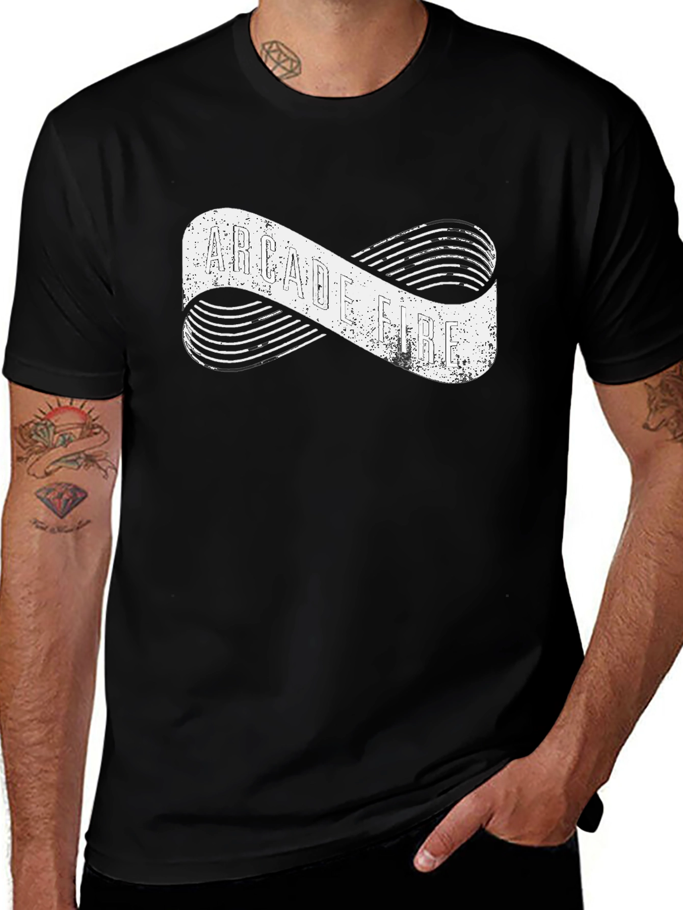 Arcade Fire Band T-Shirt - Infinity Symbol Graphic Tee