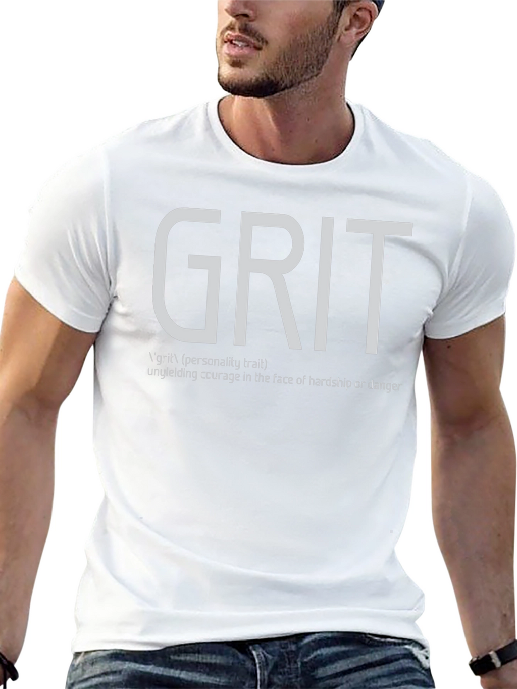 Grit Definition Black T-Shirt: Unyielding Courage Tee