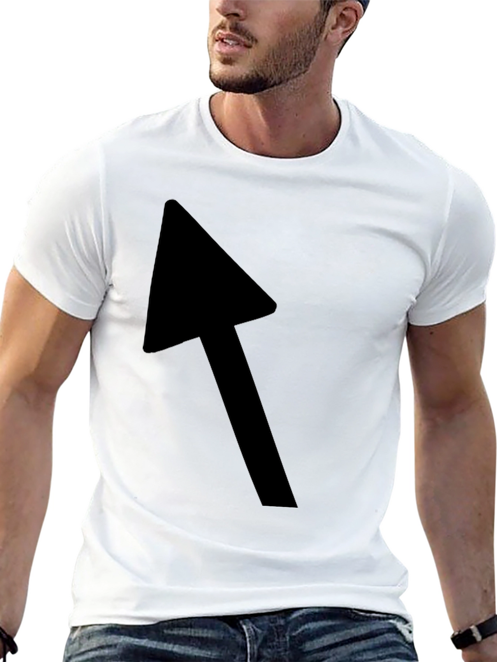 Black T-Shirt with Bold Arrow Graphic