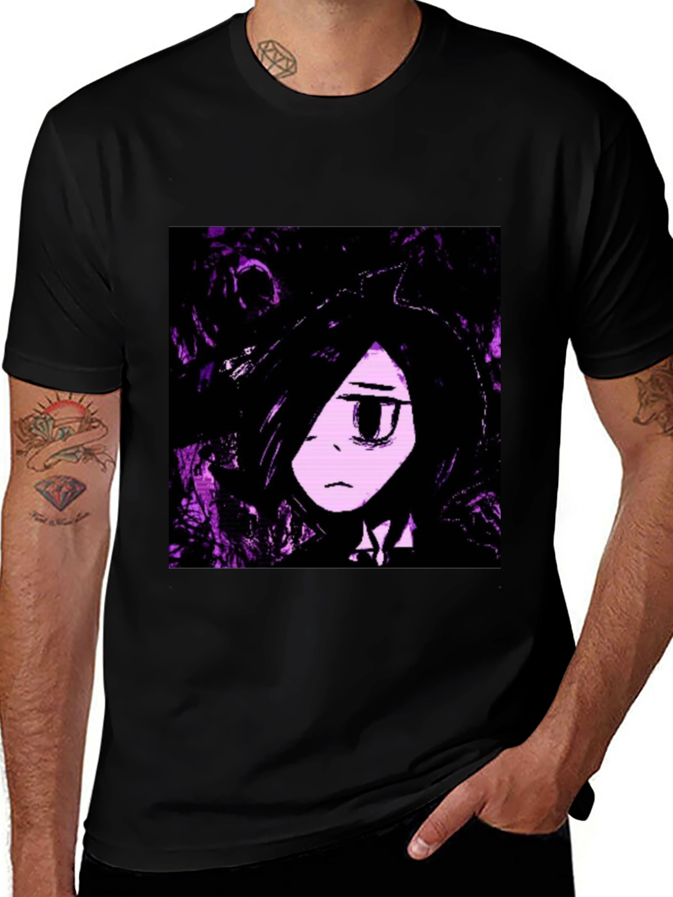 Anime Graphic Black T-Shirt