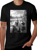 Humorous Chicken Fisherman Graphic Tee