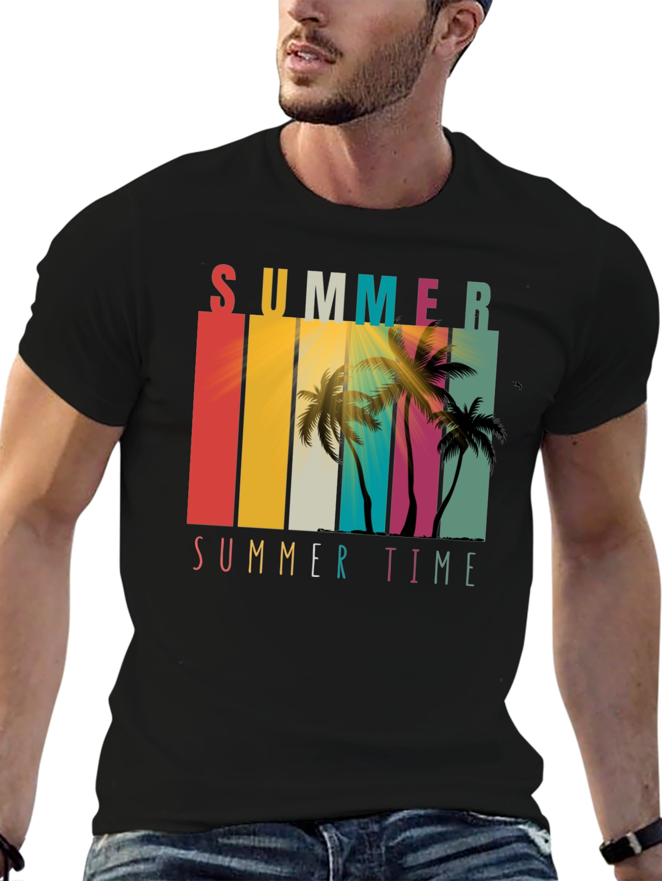 Summer Time Palm Tree Graphic Tee
