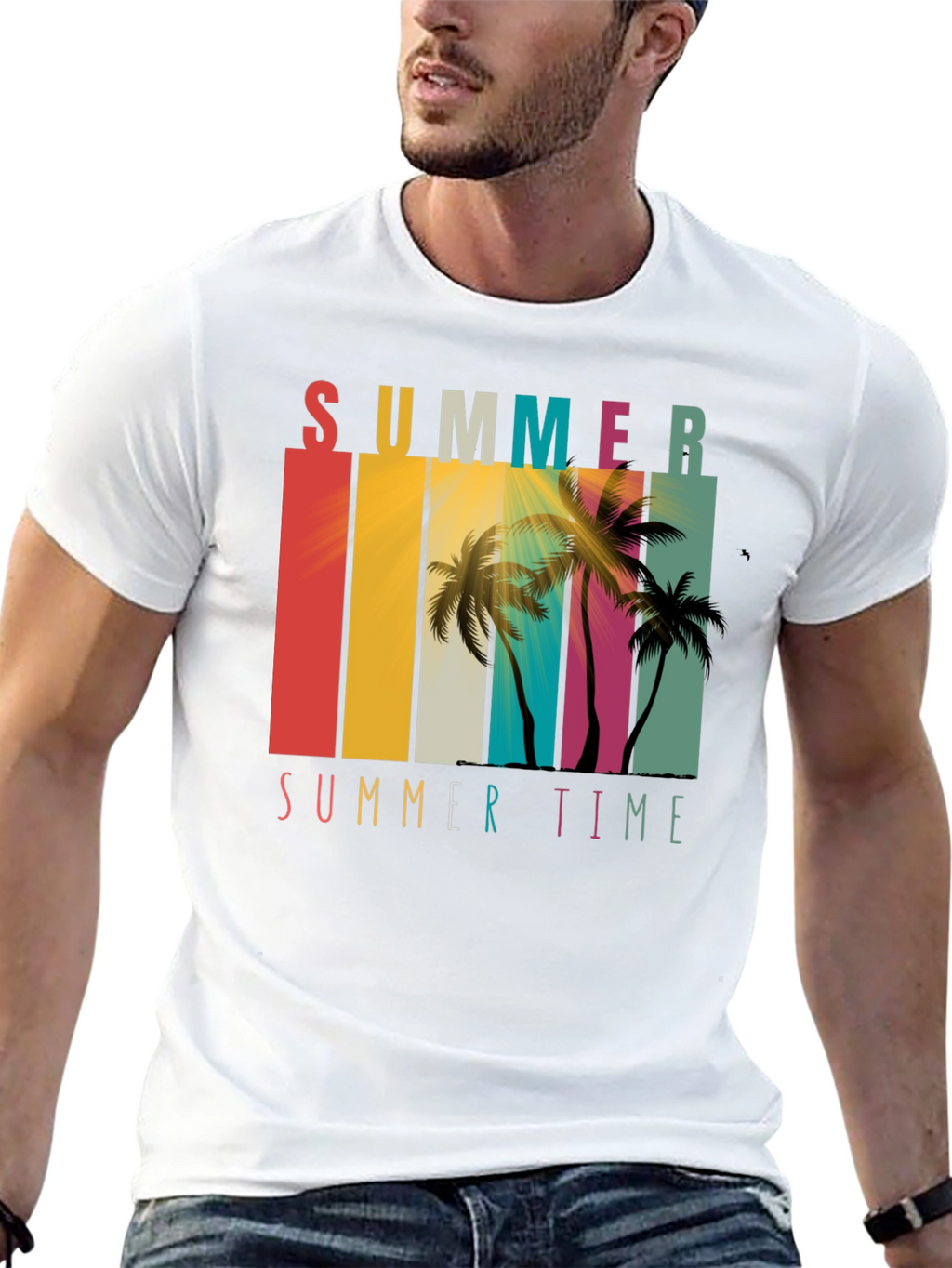 Summer Time Palm Tree Graphic Tee