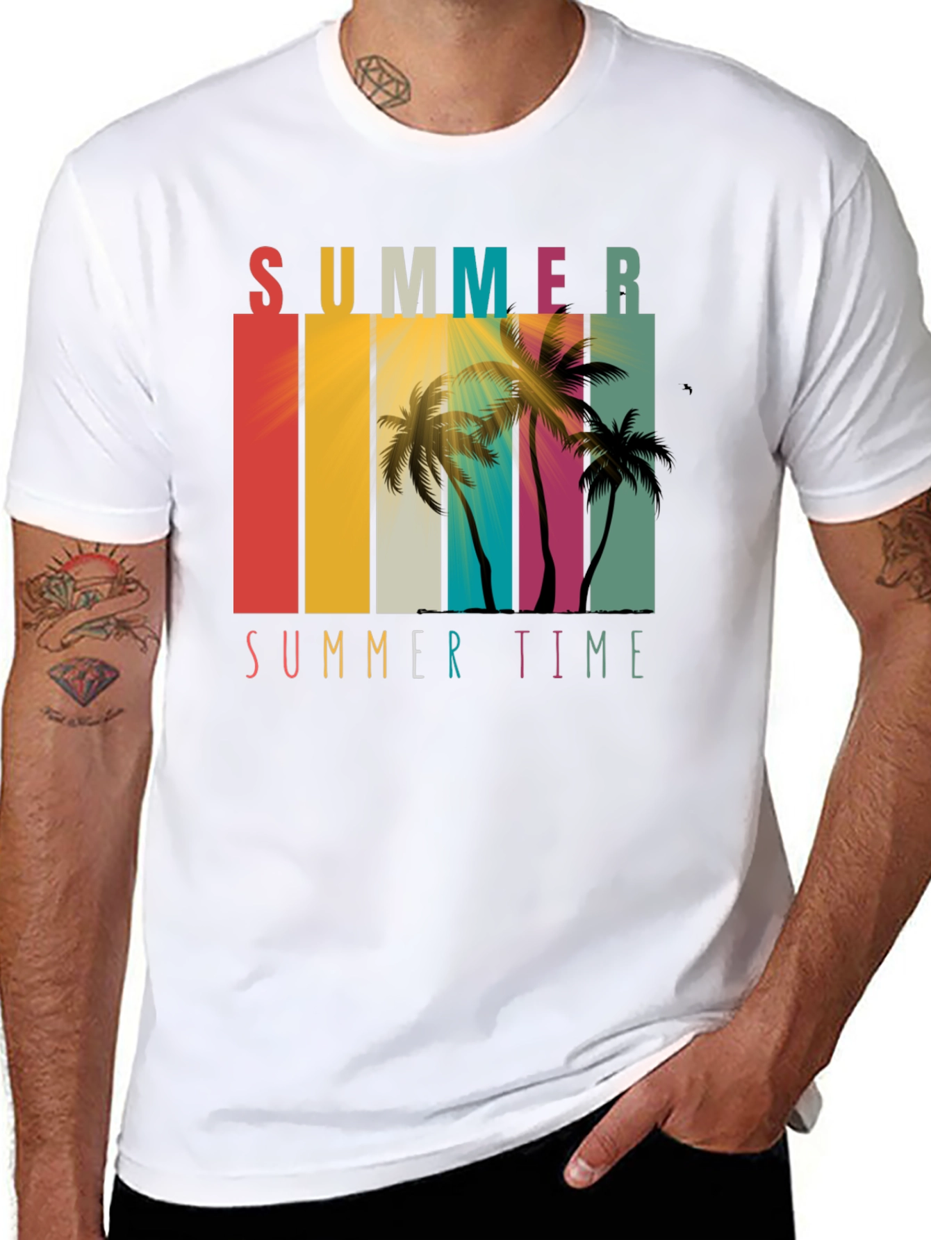 Summer Time Palm Tree Graphic Tee