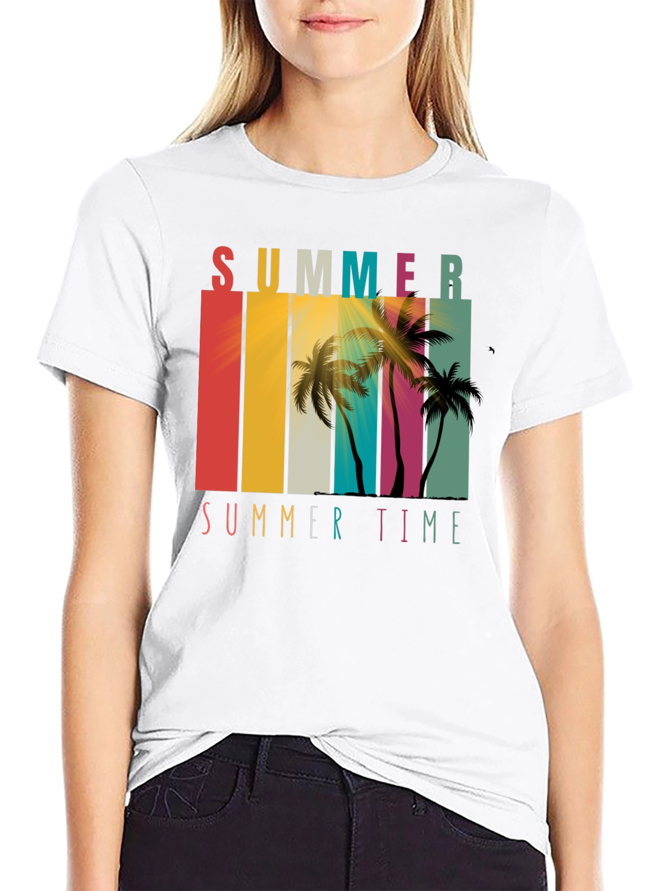 Summer Time Palm Tree Graphic Tee