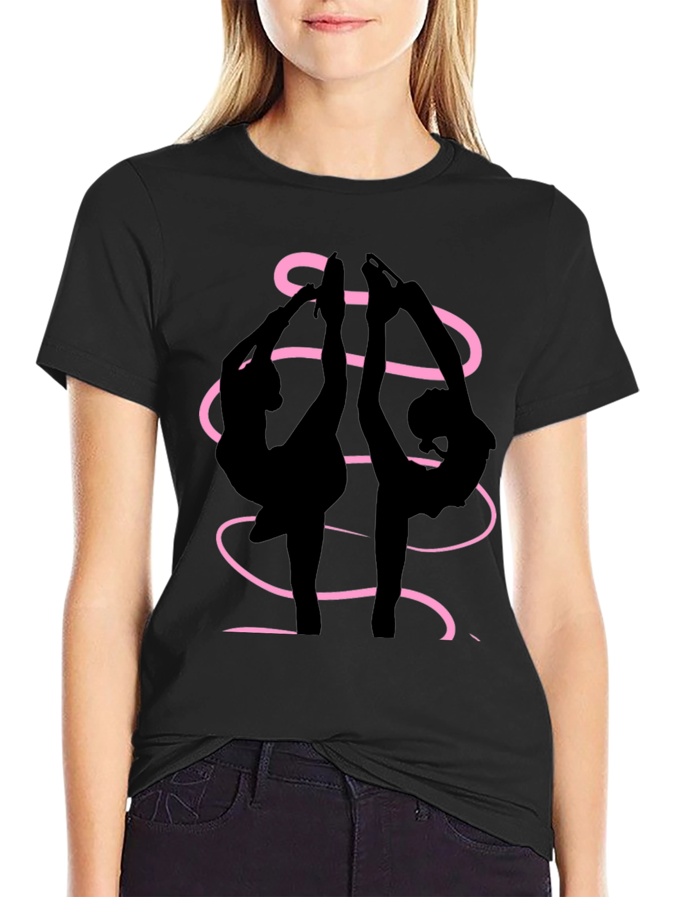 Figure Skaters Graphic Tee - Black Cotton Blend