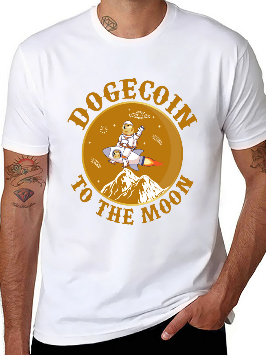 Dogecoin To The Moon Graphic Tee
