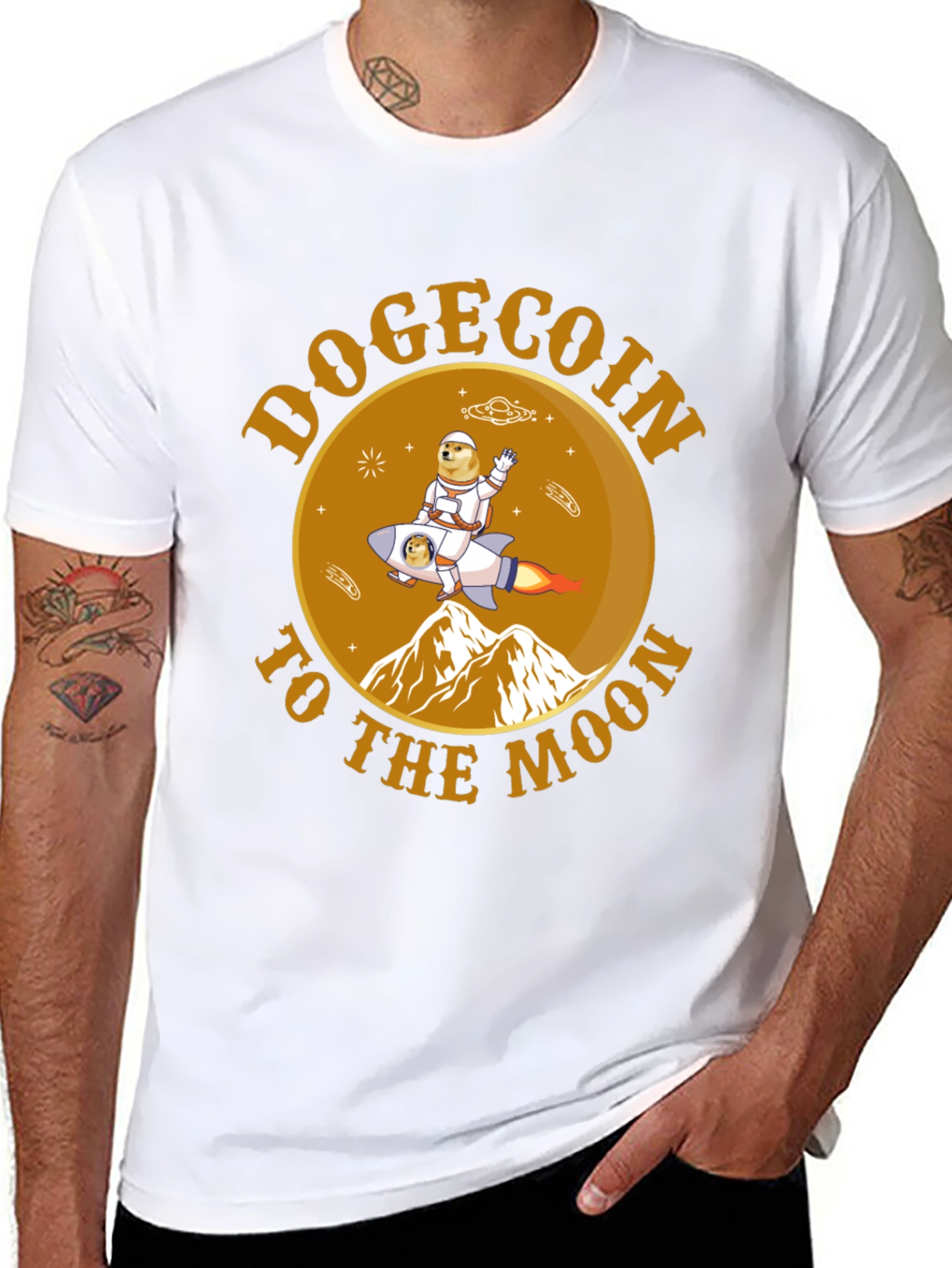 Dogecoin To The Moon Graphic Tee