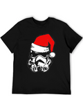 Stormtrooper Santa Hat T-Shirt - Black