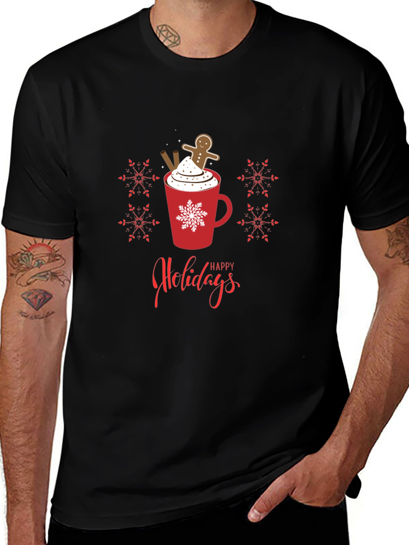 Happy Holidays Gingerbread Hot Cocoa Graphic Tee