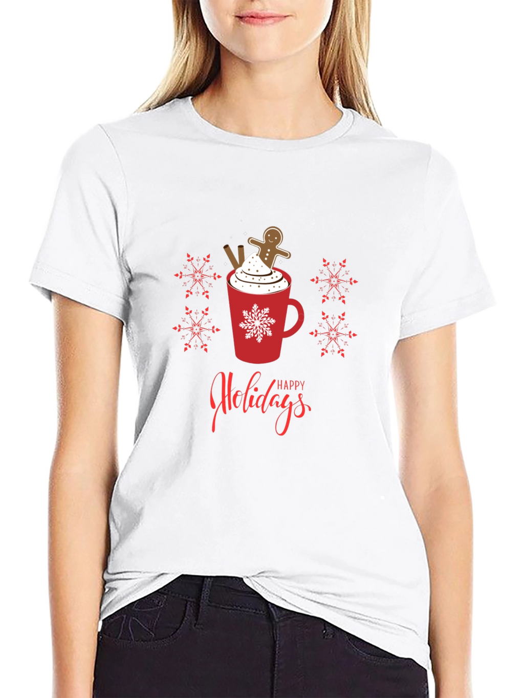 Happy Holidays Gingerbread Hot Cocoa Graphic Tee