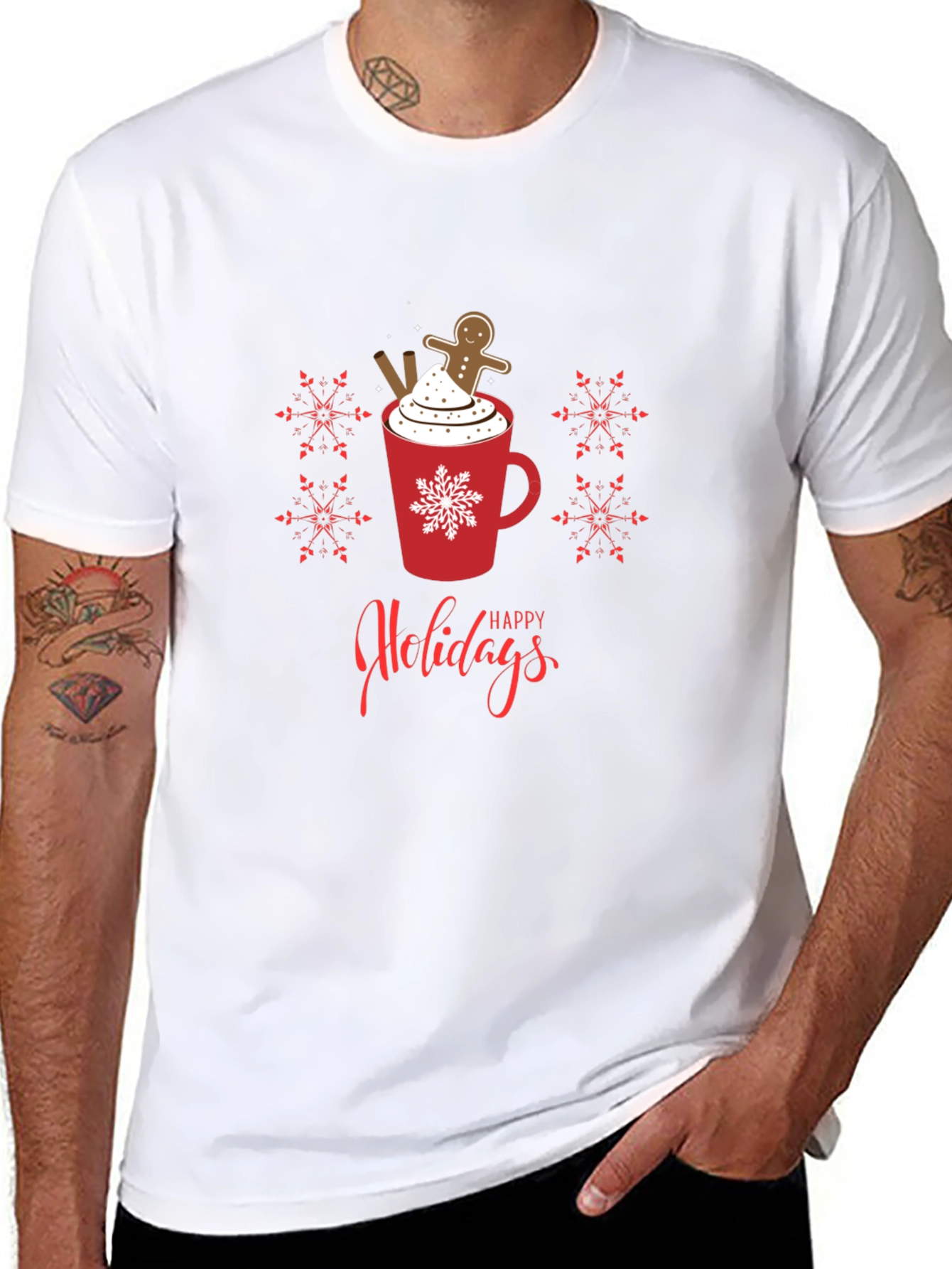 Happy Holidays Gingerbread Hot Cocoa Graphic Tee
