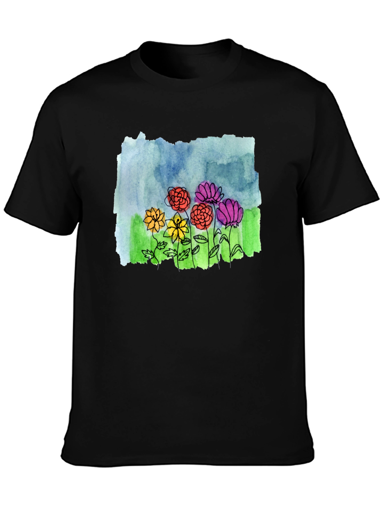 Floral Watercolor T-Shirt - Unique Graphic Tee
