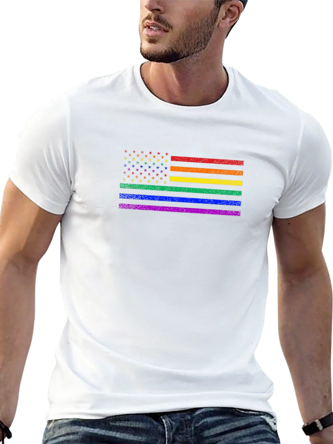 Pride Flag USA T-Shirt: Celebrate Diversity!