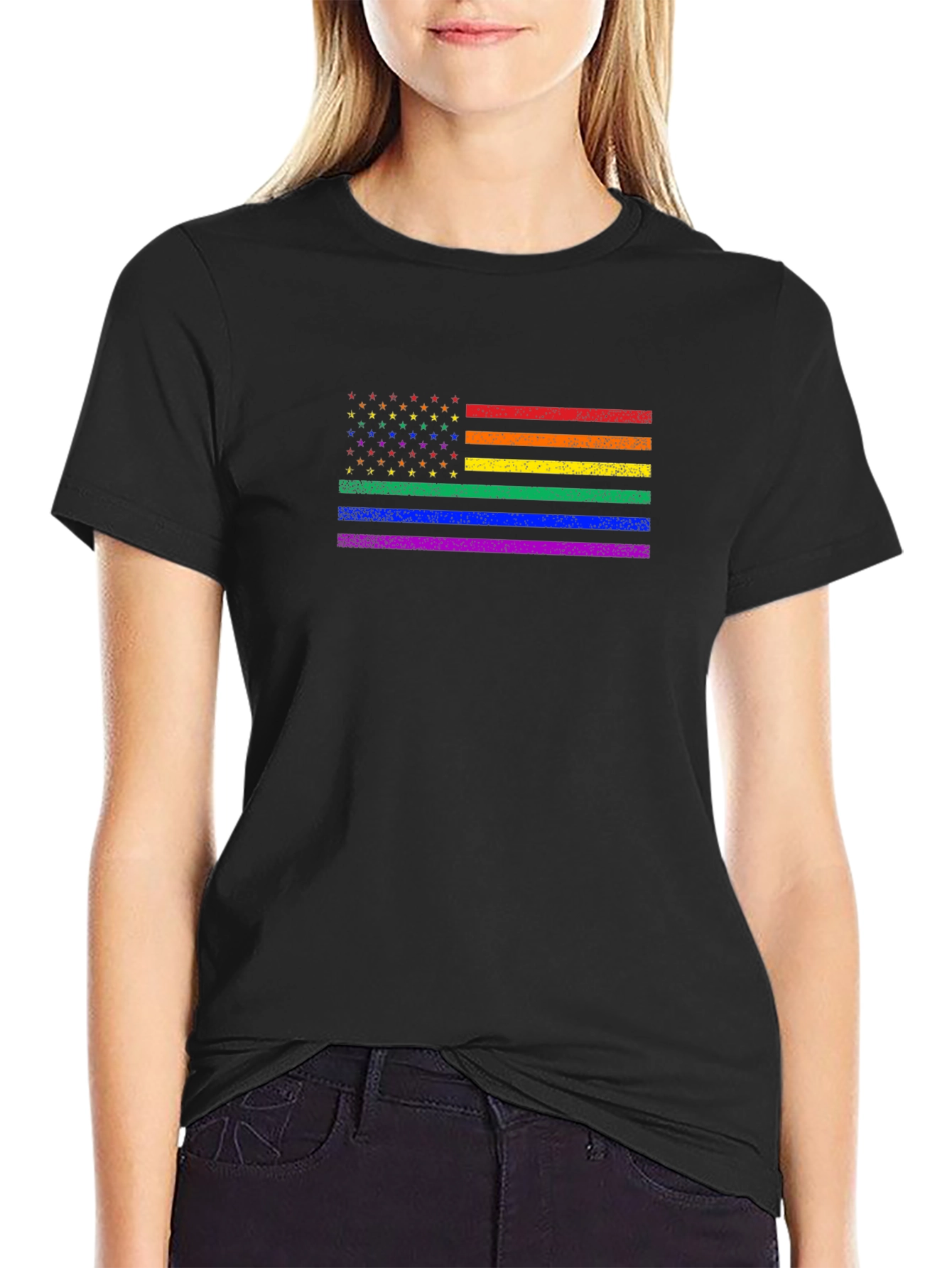 Pride Flag USA T-Shirt: Celebrate Diversity!