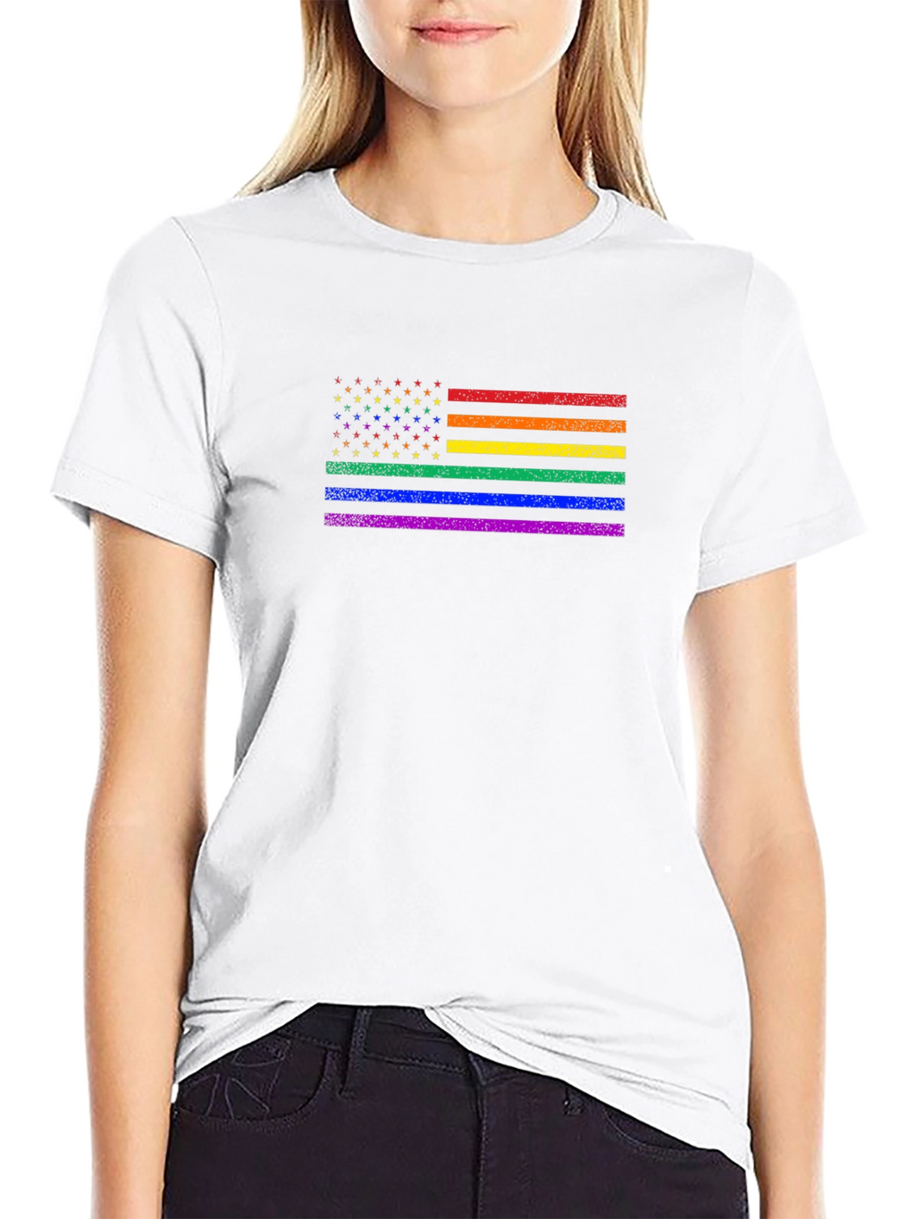 Pride Flag USA T-Shirt: Celebrate Diversity!