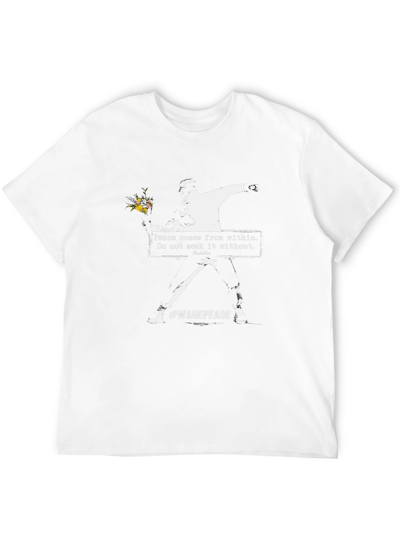 Banksy Flower Bomber T-Shirt #WagePeace