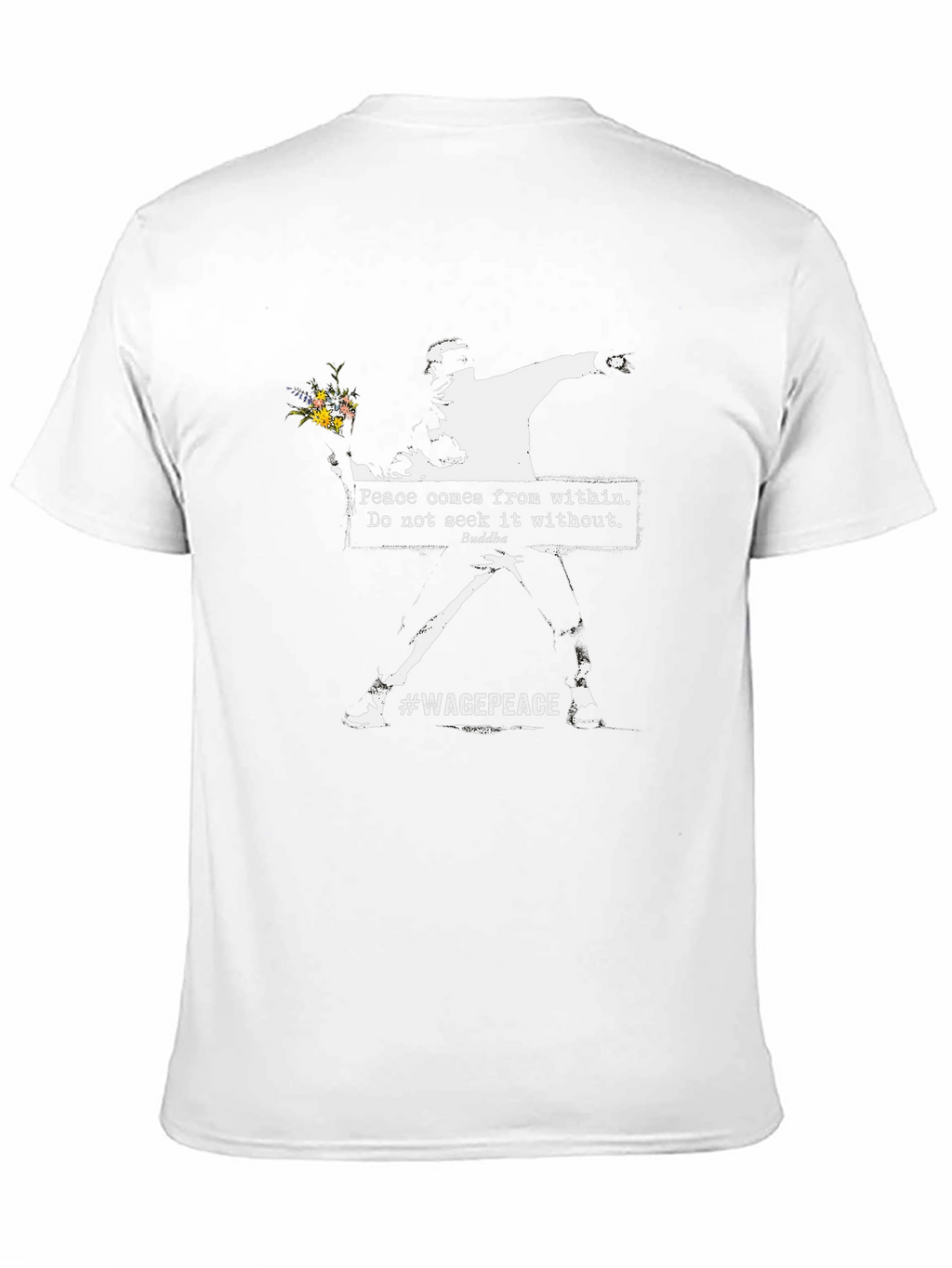 Banksy Flower Bomber T-Shirt #WagePeace