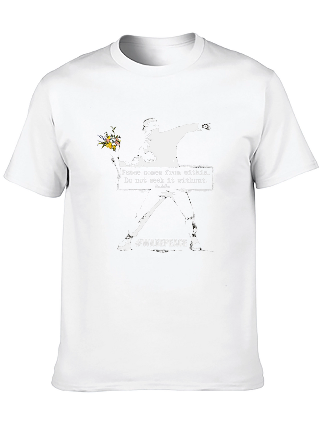 Banksy Flower Bomber T-Shirt #WagePeace