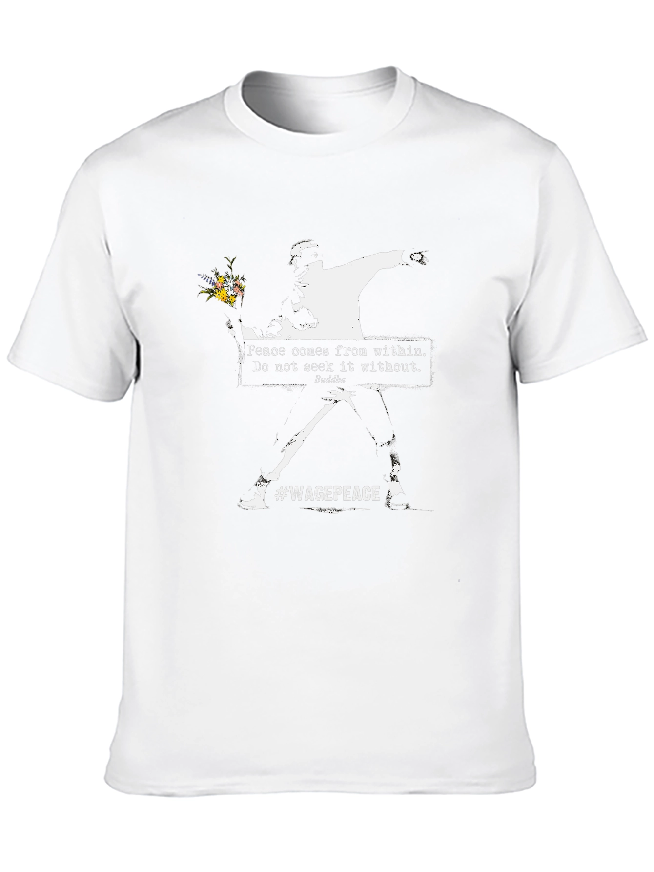Banksy Flower Bomber T-Shirt #WagePeace