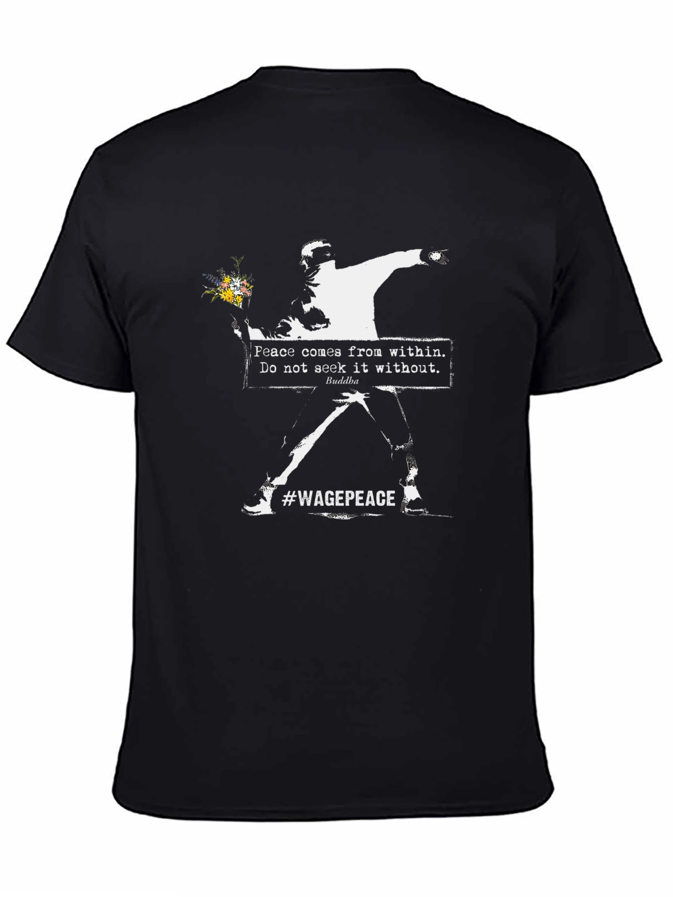 Banksy Flower Bomber T-Shirt #WagePeace