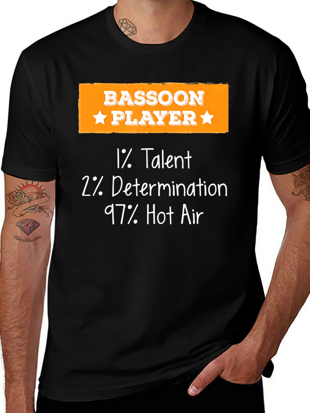 Bassoon Player Funny T-Shirt - 1% Talent 2% Determination