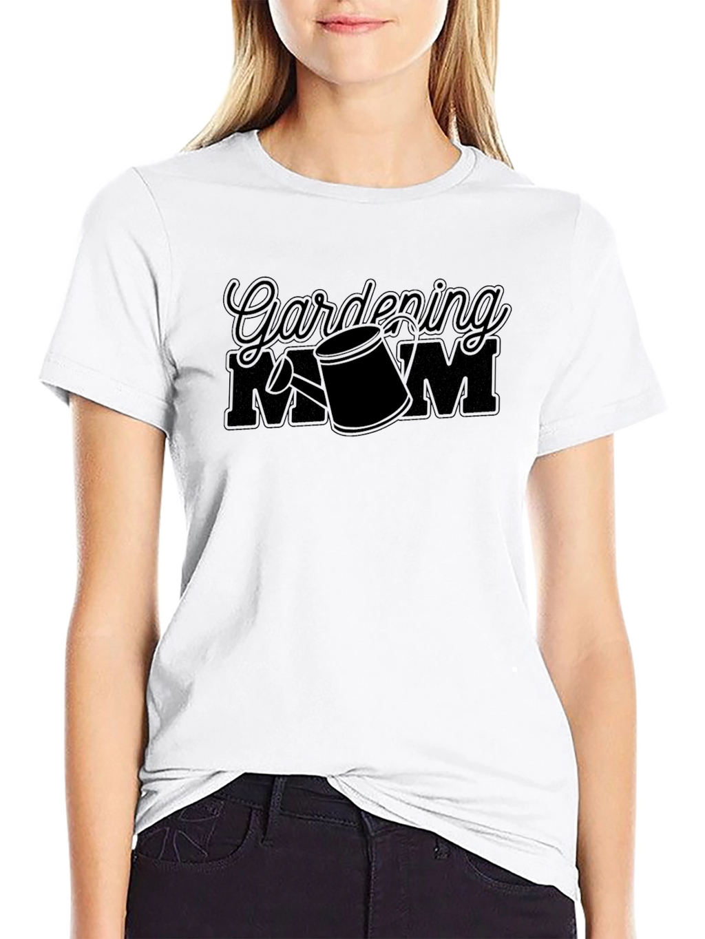 Gardening Mom Black Graphic T-Shirt