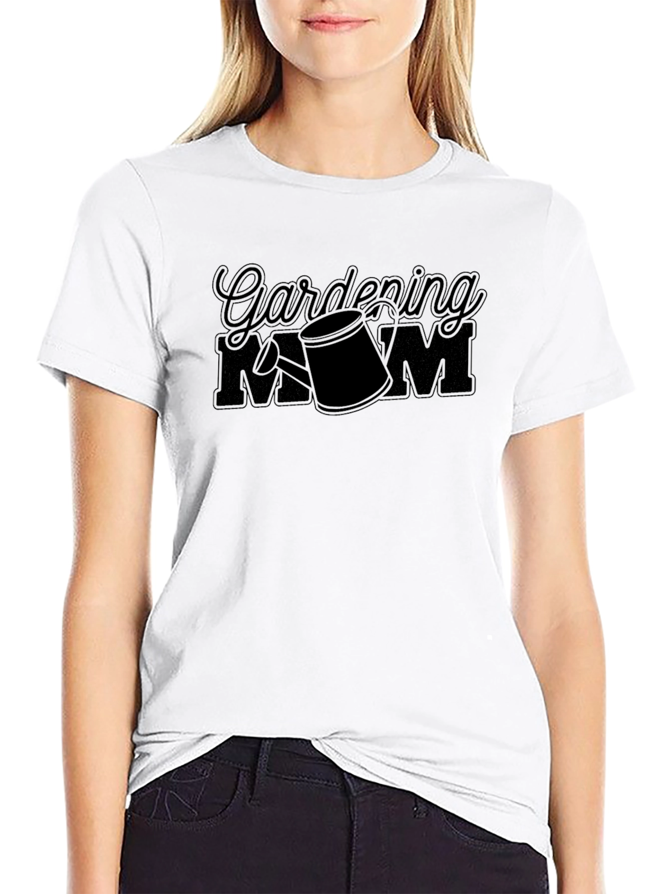 Gardening Mom Black Graphic T-Shirt