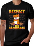 Respect the Groundhog T-Shirt Funny Groundhog Day Tee