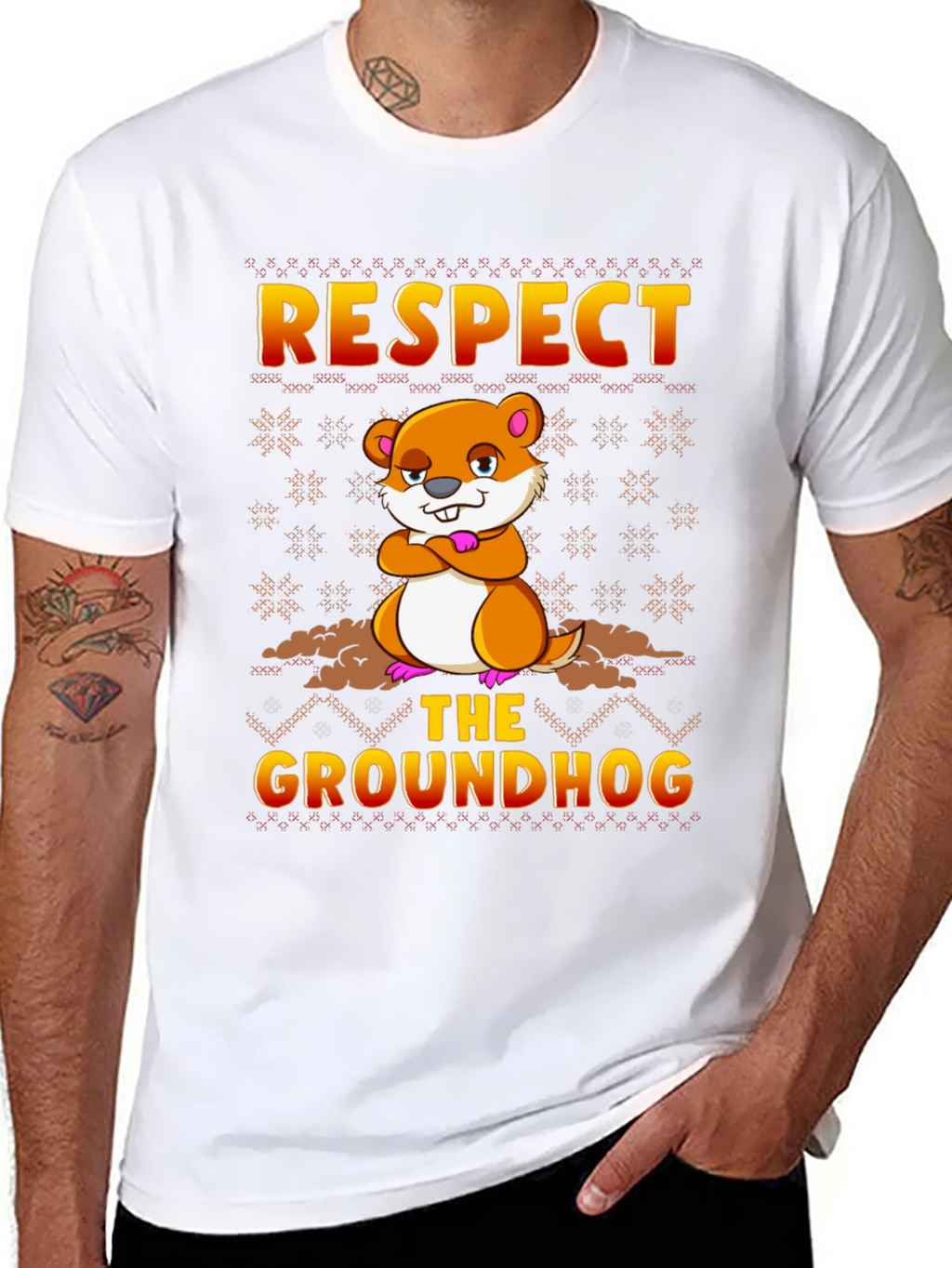 Respect the Groundhog T-Shirt Funny Groundhog Day Tee