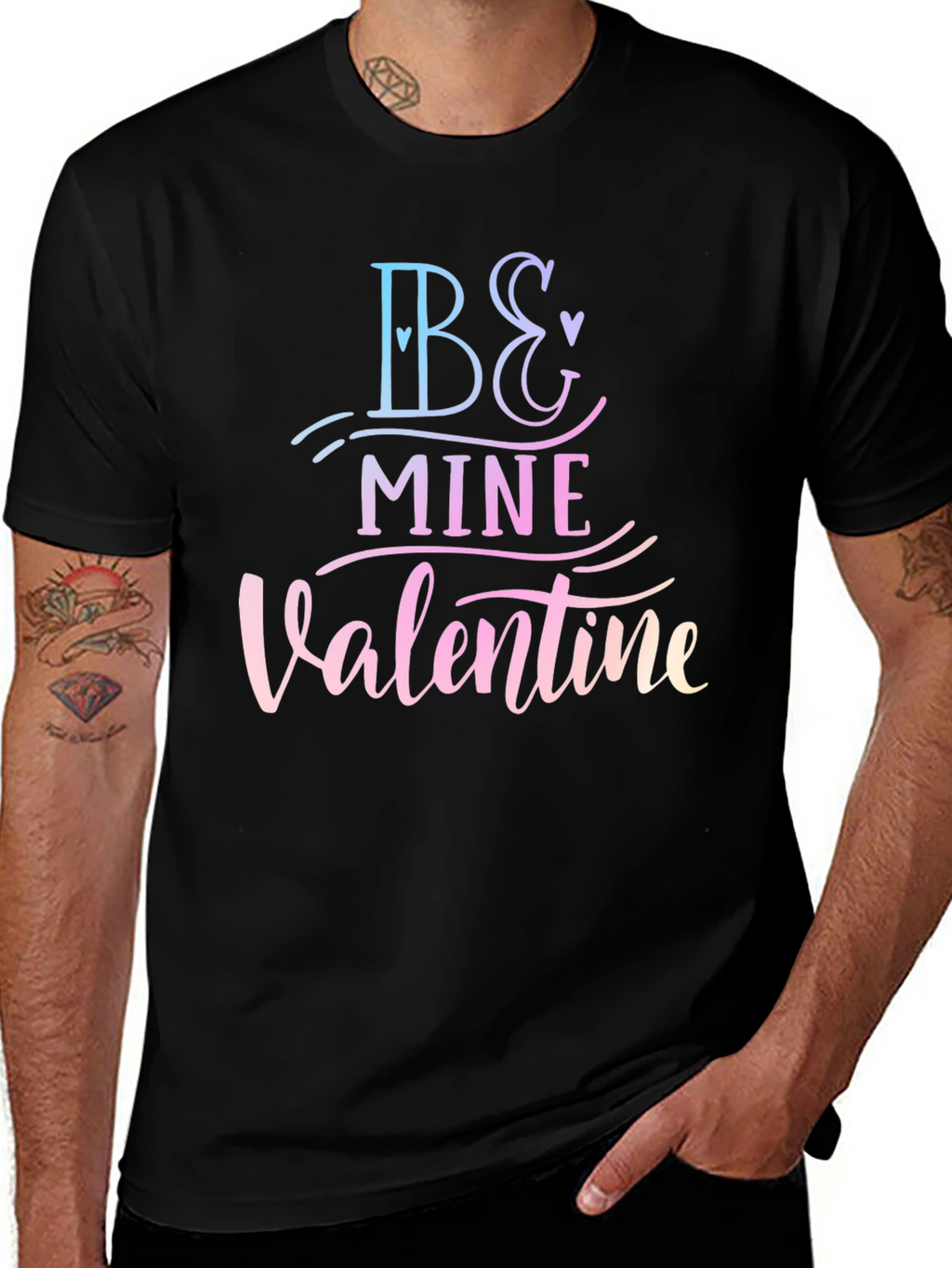 Be Mine Valentine Black T-Shirt