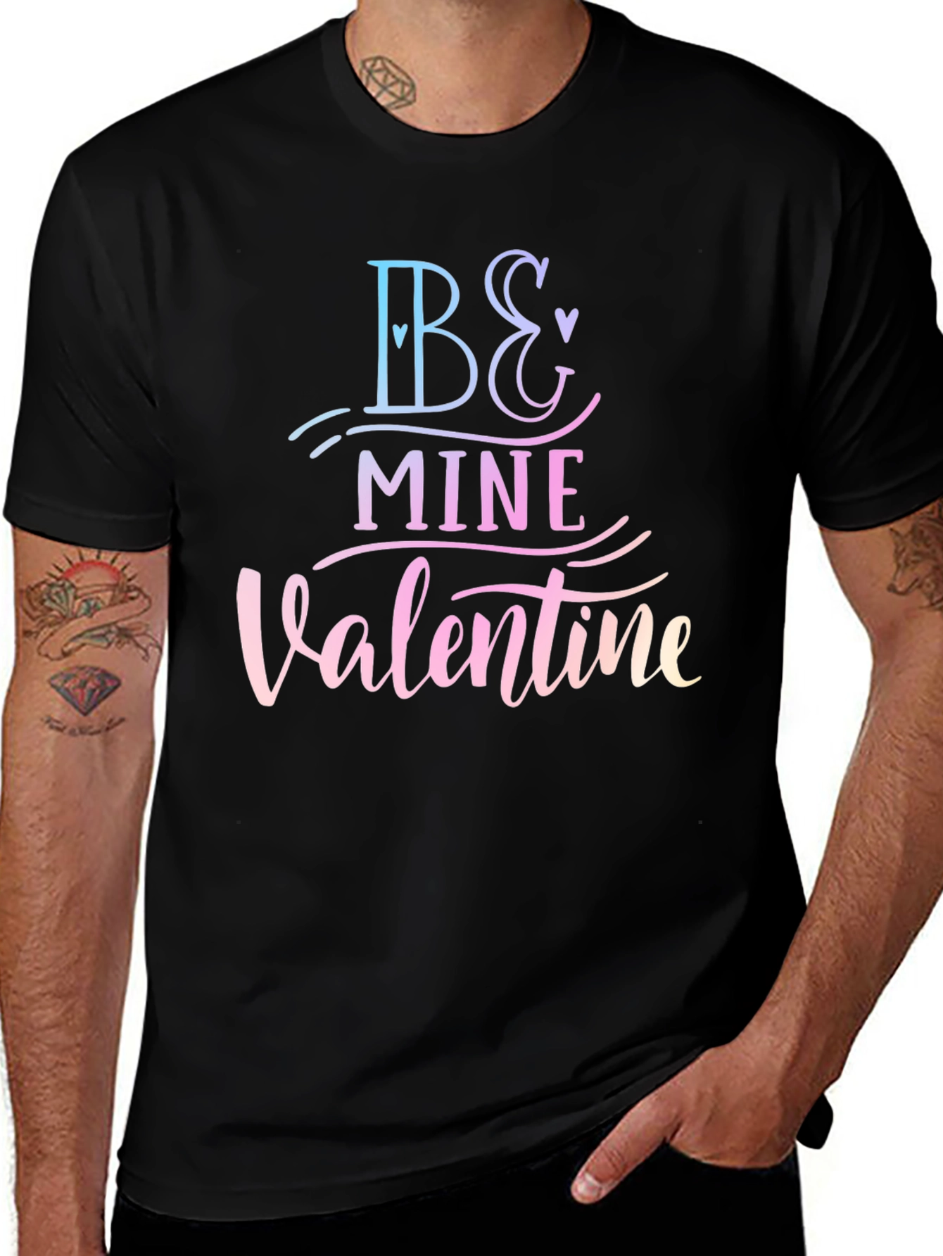 Be Mine Valentine Black T-Shirt