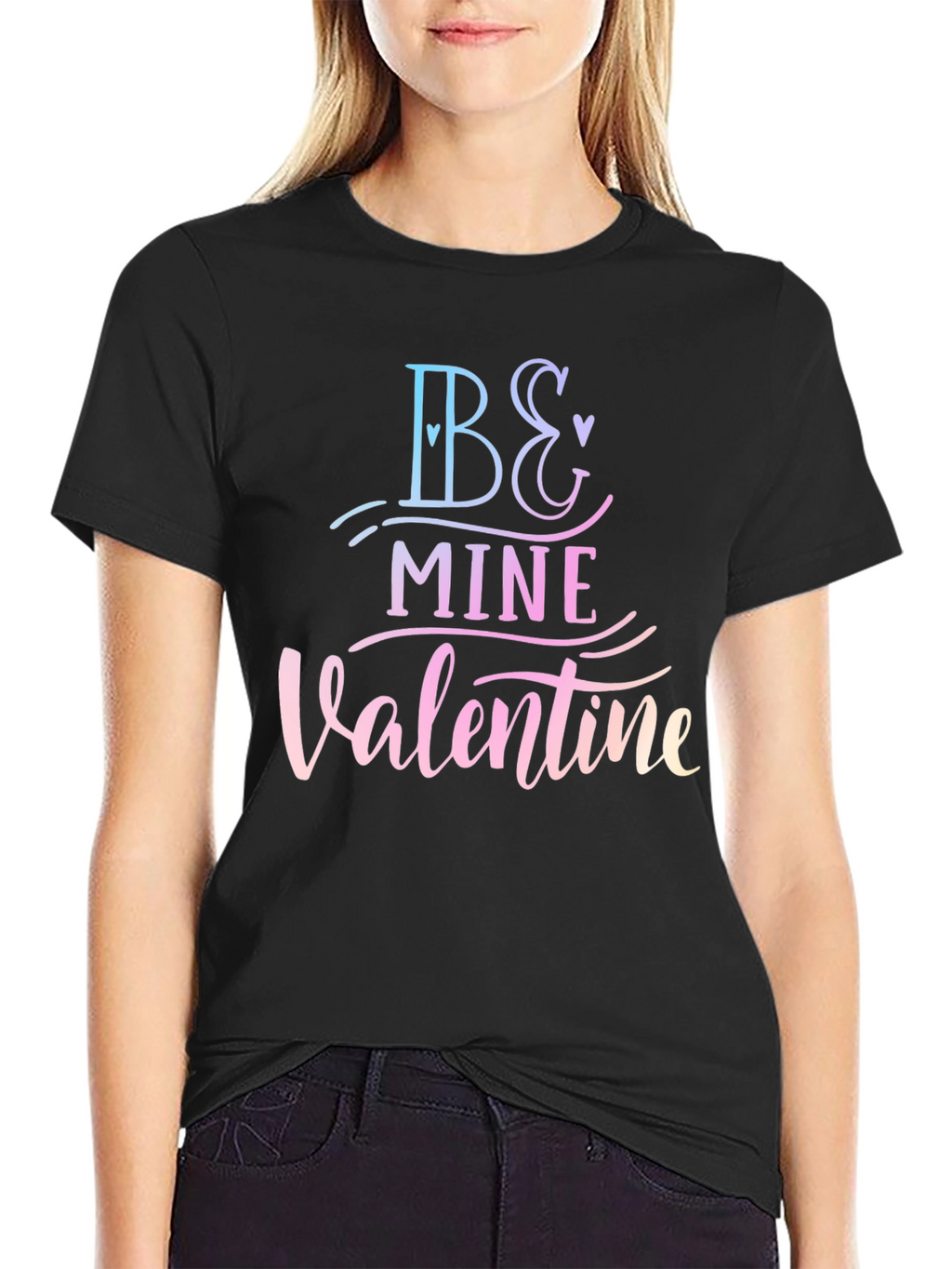 Be Mine Valentine Black T-Shirt